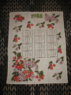 Vanha KALENTERIPYYHELIINA V. 1988