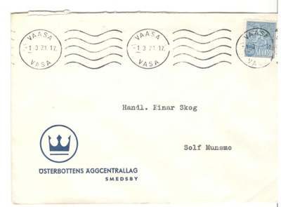 Smedsby,  v. 1971  firmakuori kotiseutukeräilijälle