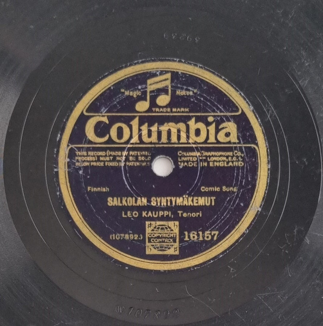 Savikiekko 1927 - Leo Kauppi - Columbia 16157