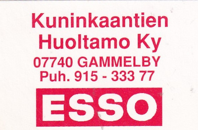 Gammelby. Kuninkaatien Huoltamo Ky , ESSO b552