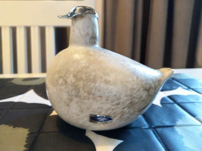 Oiva Toikka Nuutajärvi Riekko lasilintu/ Signeerattu