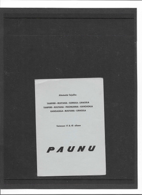 Aikataulut, Paunu, 1981