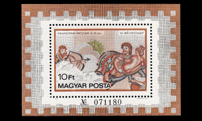 Unkari 3314BL134 ** Postimerkin päivä mosaiikkeja (1978)