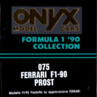 Onyx Ferrari F1-90 -pienoismalli - pikkukuva 4