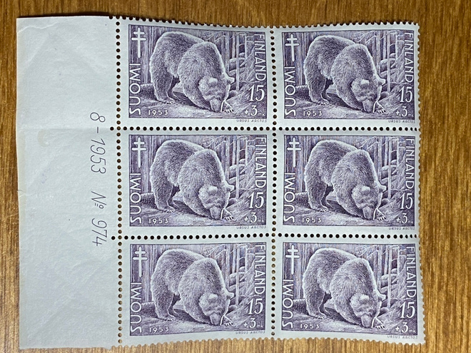 TUB 1953 15MK+3MK NUMERO KUUSILO**