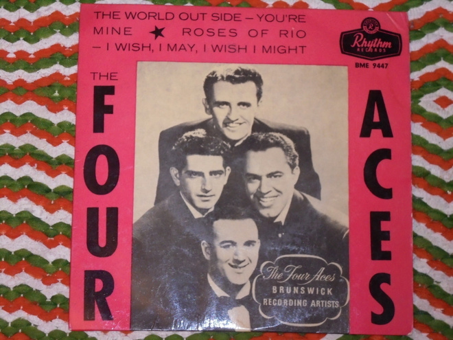 7" The FOUR ACES - The Worl Outside - EP single 1959 EX-