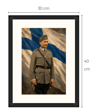 Uusi Mannerheim art print kehystetty 30 cm x 40 cm
