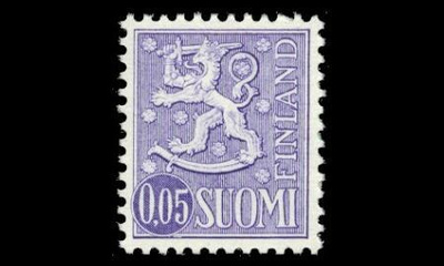 571Ix ** Leijonamalli 0,05 mk tyyppi I, x-paperi (1963)