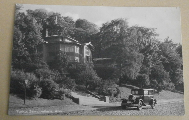 Turku, ravintola Samppalinna, auto odottaa, vkpk, p. 1936