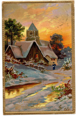 Vanha kohokortti, talvinen maisema, vuodelta 1911