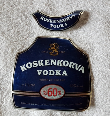 KOSKENKORVA VODKA 60% vanha etiketti