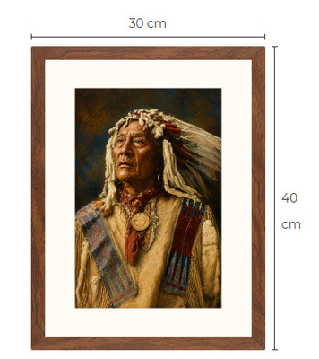 Uusi Intiaani art print kehystetty 30 cm x 40 cm