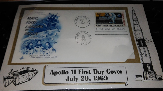 First Man On The Moon FDC alkup.pakkauksessa