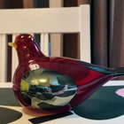 Iittala Oiva Toikka Fallingwater red lasilintu - pikkukuva 3