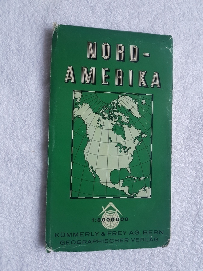 Vintage nordamerika 1:8.000.000 kümmerly & frey ag. bern Map
