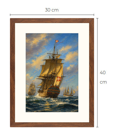 Uusi Purjelaiva art print kehystetty 30 cm x 40 cm