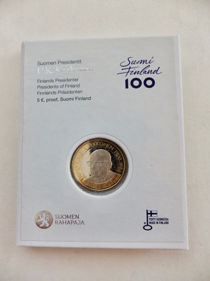 Suomi 5 Euro 2017 Presidentti Kekkonen PROOF Alkup Pakkaus