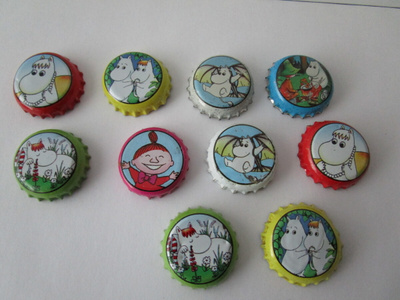 Vintage Muumi kruunukorkit, 10 kpl