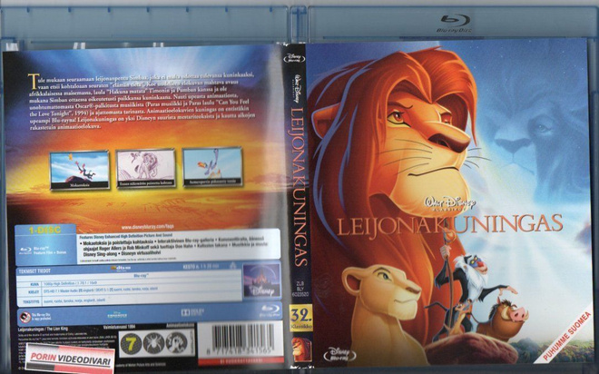 Leijonakuningas	(24 646)	k	-FI-	BLU-RAY	suomik.			1994	32.kl
