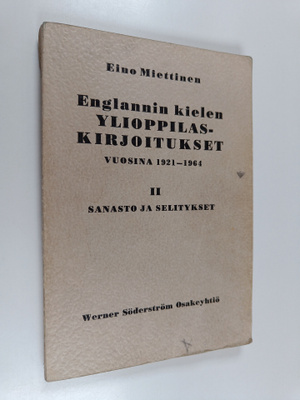 Englannin kielen ylioppilaskirjoitukset vuosina 1921-1964...