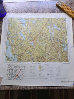 LUOVUTETULTA ALUEELTA , RUSKEALAN VANHA KARTTA.