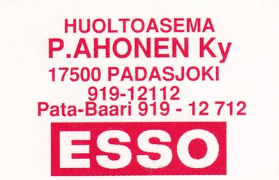 Padasjoki, P. Ahonen Ky . ESSO   2/11