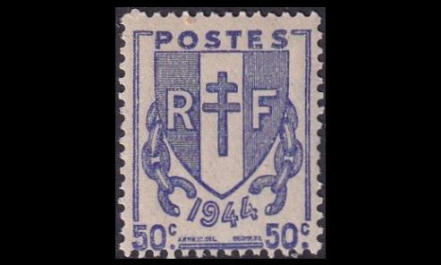 Ranska 677 ** Vaakuna 50 C (1945)