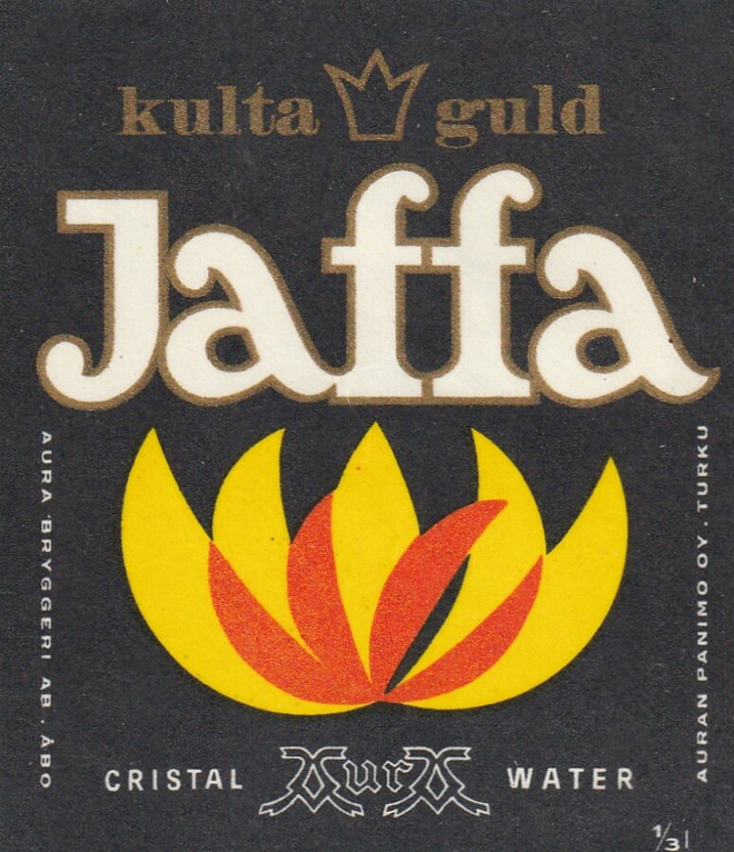 VANHA JUOMAETIKETTI - KULTA JAFFA TURKU (K11-S85)