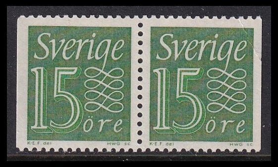 Ruotsi 497DD ** Käyttösarja 15 öre vihkopari (1962)