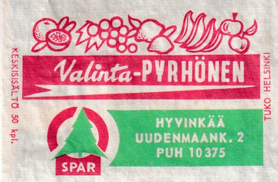 Hyvinkää, Valinta - Pyrhönen, SPAR .  s103