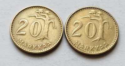 20 mk, circ, v . 1953, II+III