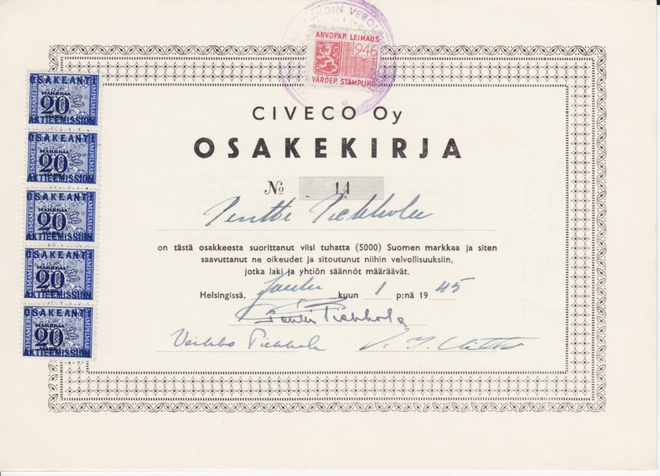 OKK 1945 Kiviyhtiö Civeco Oy. Helsinki