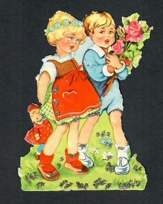 EAS 3058 - Ihastuttava kesäinen lapsipari 1 - 1960-luvulta
