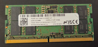 16Gt DDR5 5600MHz So-Dimm muistikampa -Micron