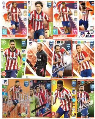 12 x ATLETICO DE MADRID sis. 2 x Erikoiskorttia