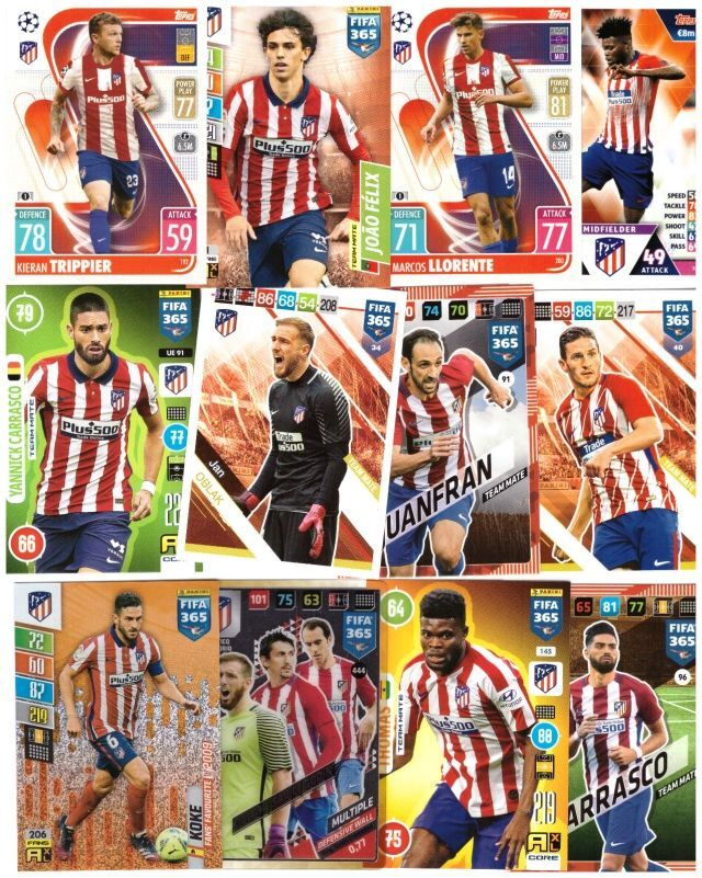 12 x ATLETICO DE MADRID sis. 2 x Erikoiskorttia