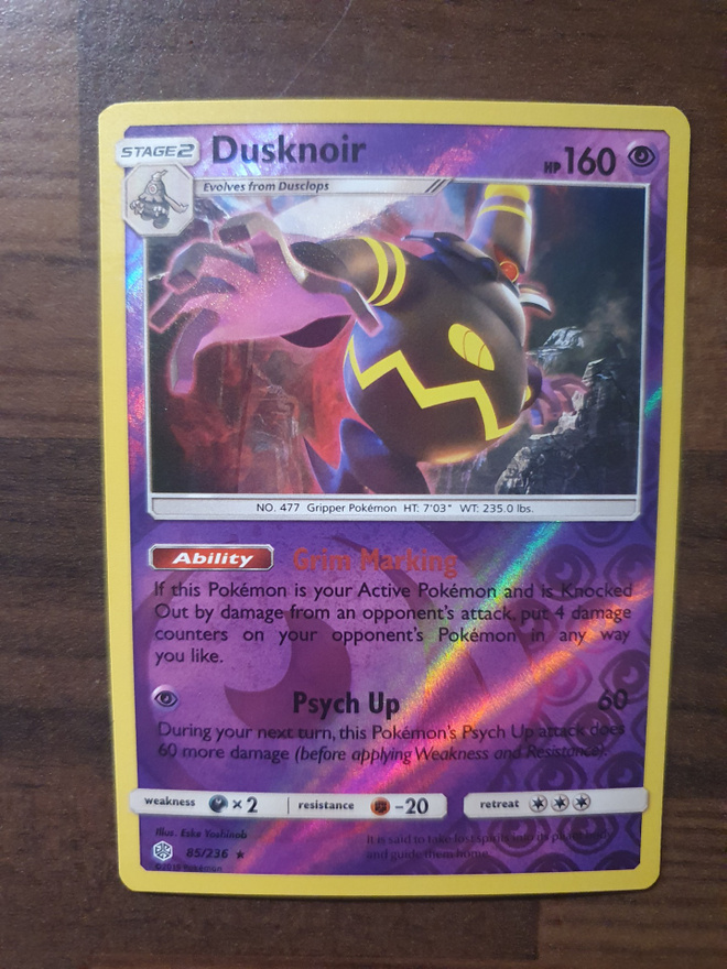 Pokemon Dusknoir 85/236 Reverse holo rare