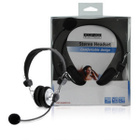 König 120 Stereo Headset, 2x3.5mm, 2m, musta / hopea *UUSI* - pikkukuva 1