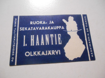 TT Etiketti I.Haantie Olkkajärvi