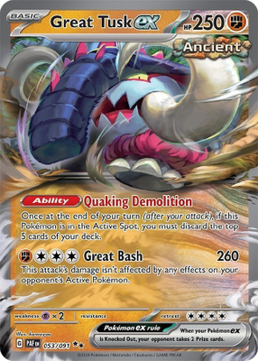 Great Tusk ex 053/091 - Paldean Fates - NM/M