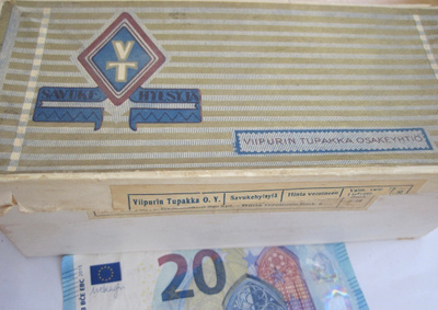 VANHA Rasia Savukehylsyja Viipuri Tupakka Oy 1930-l Täysi