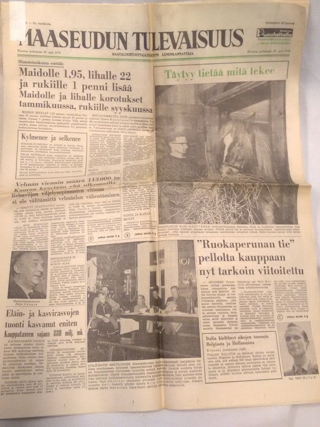 sanomalehti Maaseudun Tulevaisuus N:o 149 joulukuu 1970
