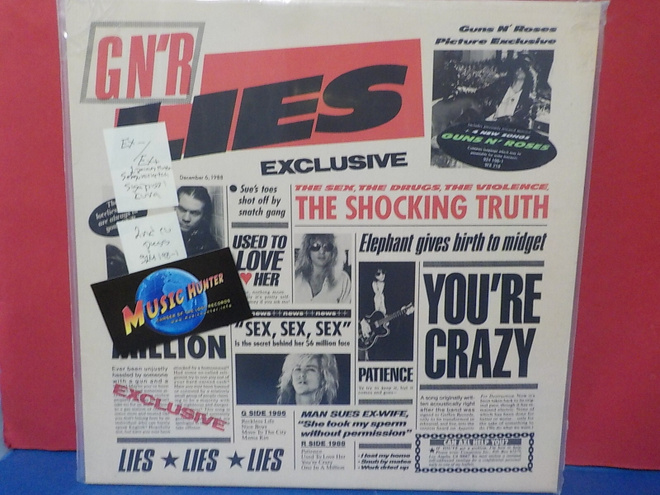 GUNS N ROSES - GNR LIES 2ND EU PRESS EX-/EX+ LP