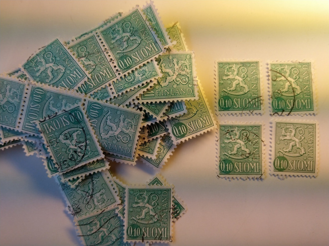 Malli 1963 Leijona vihreä postimerkki 0,10 markka