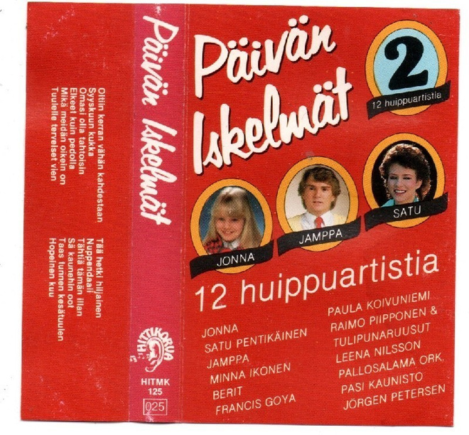 Päivän iskelmät 2  12 huippuartistia c-kasetti