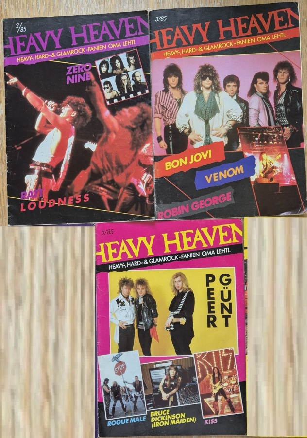 Heavy Heaven lehtiä vuosilta 1985-1986