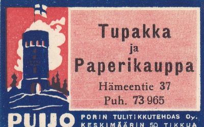 Tupakka ja Paperikauppa Hämeentie 37 Puijo   b605