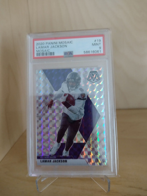 Lamar Jackson silver mosaic PSA 9