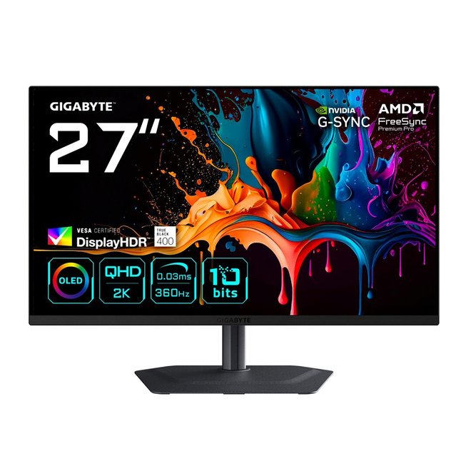 GIGABYTE MO27Q3 27” OLED QHD Gaming Monitor - 2560 x 1440, 3