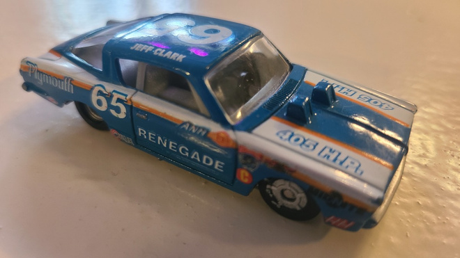 Racing Champions - Jeff Clark #65 Blue 1965 Plymouth Racing